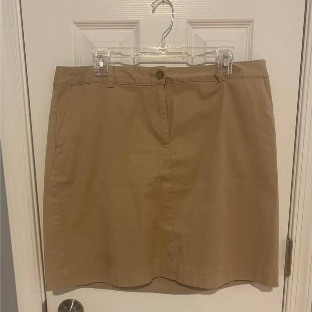 Talbots classic cotton khaki skirt